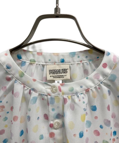 NARA CAMICIE（ナラカミーチェ）NARA CAMICIE (ナラカミーチェ) PEANUTS (ピーナッツ) 半袖ブラウス ホワイト サイズ:	SIZE 3 未使用品の古着・服飾アイテム