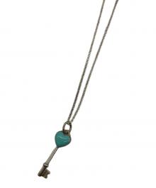 TIFFANY & Co.（ティファニー）の古着「ハートキーネックレス」｜シルバー×エメラルドグリーン