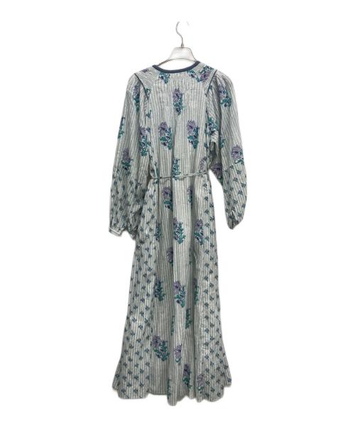 ne quittez pas（ヌキテパ）ne quittez pas (ヌキテパ) 長袖ワンピース ブルー×グレー サイズ:Mの古着・服飾アイテム