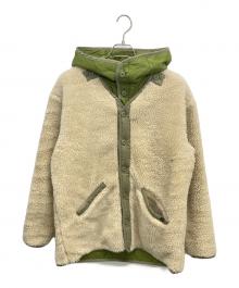 ALPHA INDUSTRIES（アルファインダストリーズ）の古着「ボアジャケット」｜ベージュ×グリーン
