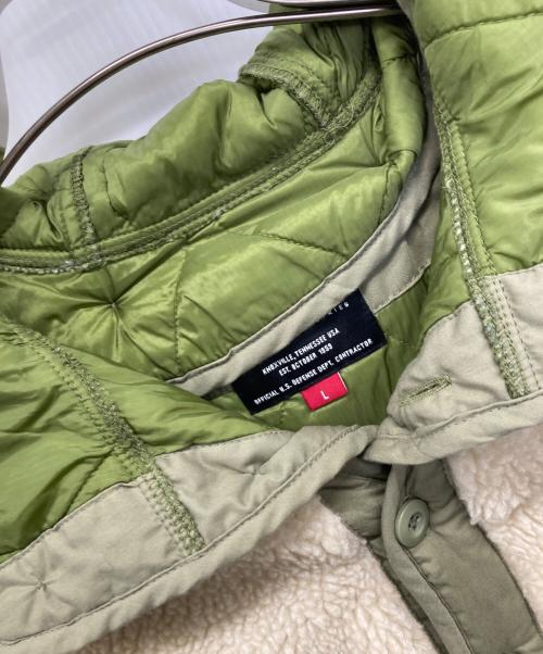ALPHA INDUSTRIES（アルファインダストリーズ）ALPHA INDUSTRIES (アルファインダストリーズ) ボアジャケット ベージュ×グリーン サイズ:Lの古着・服飾アイテム