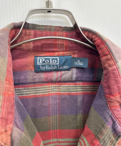 POLO RALPH LAUREN（ポロ・ラルフローレン）POLO RALPH LAUREN (ポロ・ラルフローレン) 長袖シャツ パープル×レッド サイズ:Mの古着・服飾アイテム
