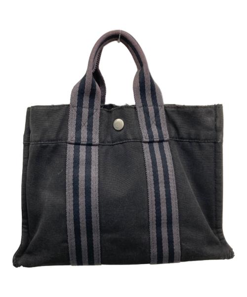 HERMES（エルメス）HERMES (エルメス) ハンドバッグ ブラック×グレーの古着・服飾アイテム