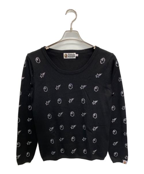 A BATHING APE（アベイシングエイプ）A BATHING APE (アベイシングエイプ) 薄手ニット ブラック サイズ:SIZE Sの古着・服飾アイテム