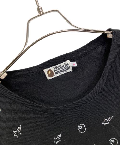 A BATHING APE（アベイシングエイプ）A BATHING APE (アベイシングエイプ) 薄手ニット ブラック サイズ:SIZE Sの古着・服飾アイテム