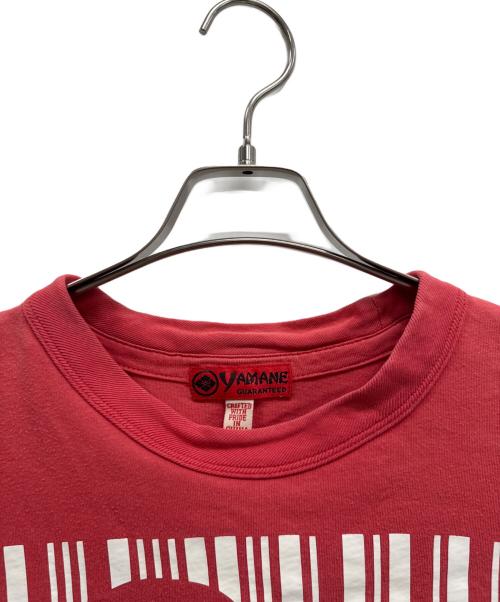 YAMANE（ヤマネ）YAMANE (ヤマネ) EVISU (エヴィス) バーコードロゴTシャツ レッド サイズ:38の古着・服飾アイテム