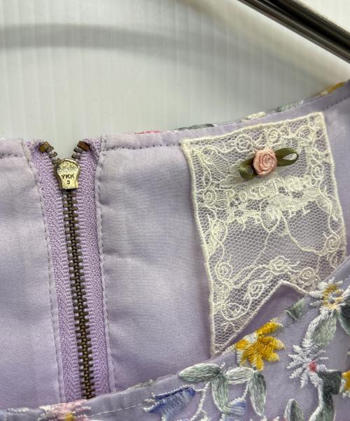 Rose Tiara（ローズティアラ）Rose Tiara (ローズティアラ) ノースリーブ・キャミソールワンピース パープル サイズ:SIZE 42の古着・服飾アイテム