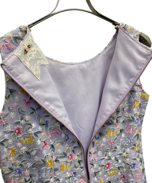 Rose Tiara（ローズティアラ）Rose Tiara (ローズティアラ) ノースリーブ・キャミソールワンピース パープル サイズ:SIZE 42の古着・服飾アイテム
