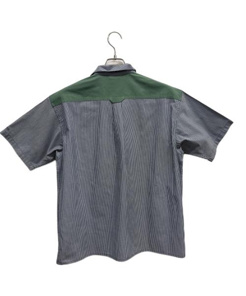 Columbia（コロンビア）Columbia (コロンビア) 半袖シャツ グリーン×ネイビー サイズ:Mの古着・服飾アイテム