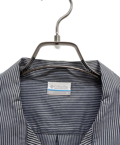 Columbia（コロンビア）Columbia (コロンビア) 半袖シャツ グリーン×ネイビー サイズ:Mの古着・服飾アイテム