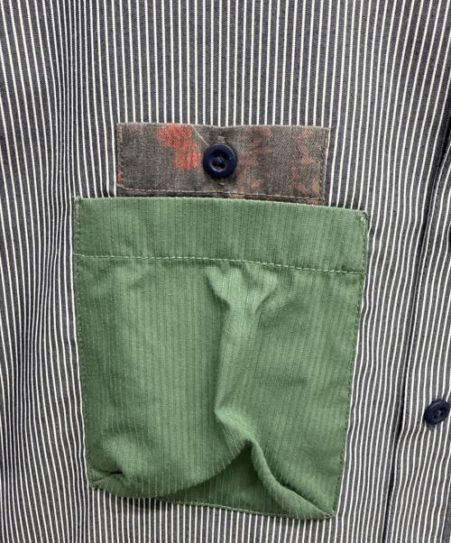 Columbia（コロンビア）Columbia (コロンビア) 半袖シャツ グリーン×ネイビー サイズ:Mの古着・服飾アイテム
