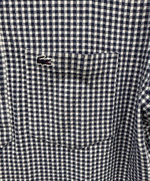 LACOSTE（ラコステ）LACOSTE (ラコステ) 半袖シャツ ブルー×ホワイト サイズ:Lの古着・服飾アイテム