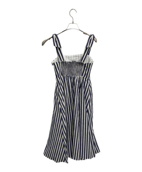 Kate Spade（ケイトスペード）Kate Spade (ケイトスペード) ノースリーブワンピース ブルー×ホワイト サイズ:SIZE Mの古着・服飾アイテム