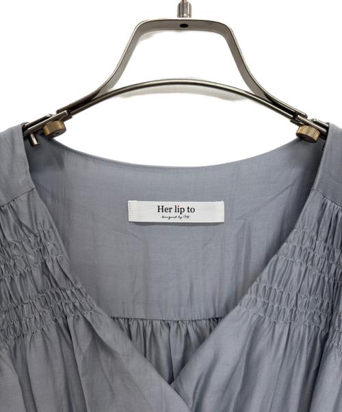 HER LIP TO（ハーリップトゥ）HER LIP TO (ハーリップトゥ) Airy Volume Sleeve Dres ブルー サイズ:Sの古着・服飾アイテム