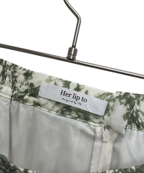 HER LIP TO（ハーリップトゥ）HER LIP TO (ハーリップトゥ) スカート ホワイト×グリーン サイズ:SIZE Sの古着・服飾アイテム