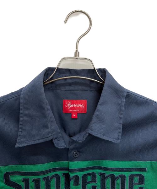 SUPREME（シュプリーム）SUPREME (シュプリーム) 長袖シャツ グリーン×ネイビー サイズ:Mの古着・服飾アイテム