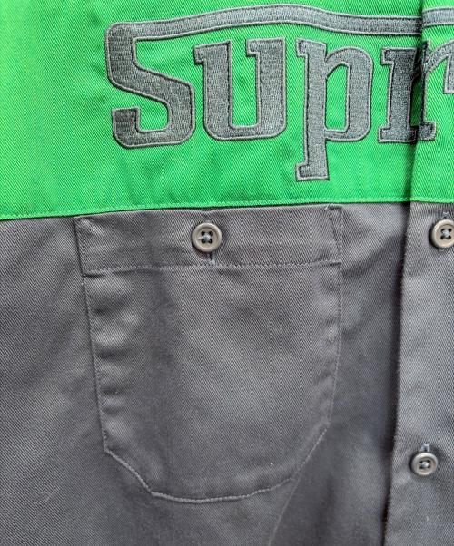 SUPREME（シュプリーム）SUPREME (シュプリーム) 長袖シャツ グリーン×ネイビー サイズ:Mの古着・服飾アイテム
