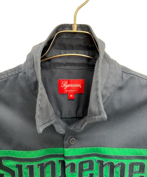 SUPREME（シュプリーム）SUPREME (シュプリーム) 長袖シャツ グリーン×ネイビー サイズ:Mの古着・服飾アイテム