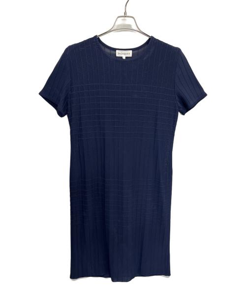 Yves Saint Laurent（イヴサンローラン）Yves Saint Laurent (イヴサンローラン) 半袖ワンピース ネイビー サイズ:	SIZE Lの古着・服飾アイテム