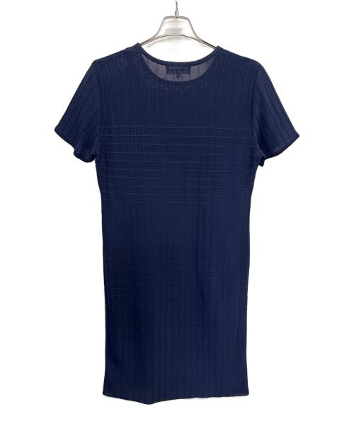 Yves Saint Laurent（イヴサンローラン）Yves Saint Laurent (イヴサンローラン) 半袖ワンピース ネイビー サイズ:	SIZE Lの古着・服飾アイテム