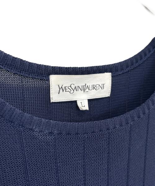 Yves Saint Laurent（イヴサンローラン）Yves Saint Laurent (イヴサンローラン) 半袖ワンピース ネイビー サイズ:	SIZE Lの古着・服飾アイテム