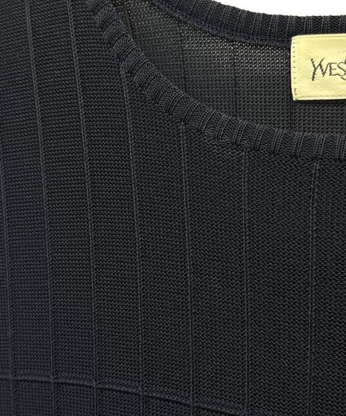 Yves Saint Laurent（イヴサンローラン）Yves Saint Laurent (イヴサンローラン) 半袖ワンピース ネイビー サイズ:	SIZE Lの古着・服飾アイテム