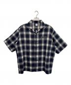DALL CLOTHINGダルクロージング）の古着「半袖シャツ」｜ベージュ×ネイビー