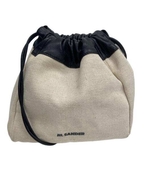 JIL SANDER（ジルサンダー）JIL SANDER (ジルサンダー) ドローストリングバッグ ベージュ×ブラックの古着・服飾アイテム