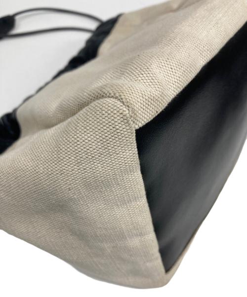 JIL SANDER（ジルサンダー）JIL SANDER (ジルサンダー) ドローストリングバッグ ベージュ×ブラックの古着・服飾アイテム