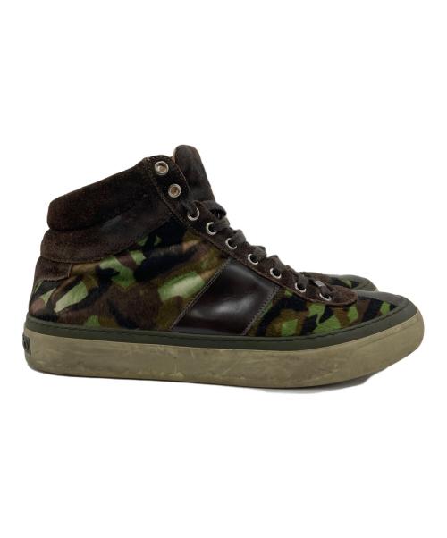 JIMMY CHOO（ジミーチュウ）JIMMY CHOO (ジミーチュウ) ハイカットスニーカー カーキ サイズ:27cmの古着・服飾アイテム