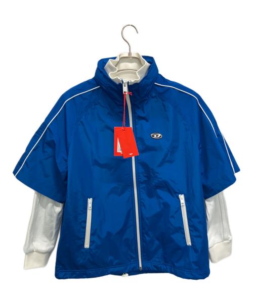 DIESEL（ディーゼル）DIESEL (ディーゼル) ナイロンレイヤードジャケット ブルー×ホワイト サイズ:SIZE S 未使用品の古着・服飾アイテム