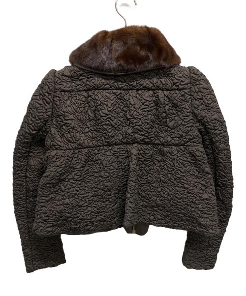 PRADA（プラダ）PRADA (プラダ) ミンクファーカラージャケット グレーブラウン サイズ:38の古着・服飾アイテム