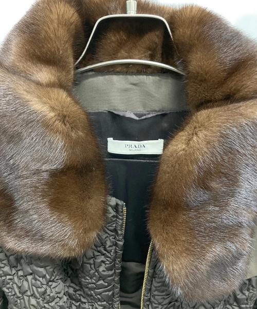 PRADA（プラダ）PRADA (プラダ) ミンクファーカラージャケット グレーブラウン サイズ:38の古着・服飾アイテム