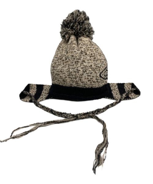 Vivienne Westwood（ヴィヴィアンウエストウッド）Vivienne Westwood (ヴィヴィアンウエストウッド) ニット帽 ブラック×ブラウンの古着・服飾アイテム