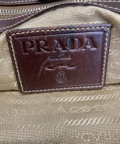 PRADA（プラダ）PRADA (プラダ) トートバッグ ベージュ・ダークブラウンの古着・服飾アイテム