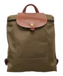 LONGCHAMP（ロンシャン）の古着「ナップサック」｜グリーン×ブラウン