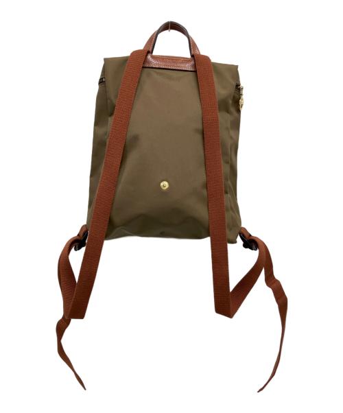 LONGCHAMP（ロンシャン）LONGCHAMP (ロンシャン) ナップサック グリーン×ブラウンの古着・服飾アイテム