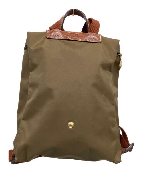 LONGCHAMP（ロンシャン）LONGCHAMP (ロンシャン) ナップサック グリーン×ブラウンの古着・服飾アイテム