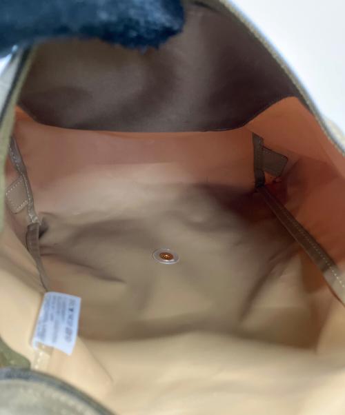 LONGCHAMP（ロンシャン）LONGCHAMP (ロンシャン) ナップサック グリーン×ブラウンの古着・服飾アイテム