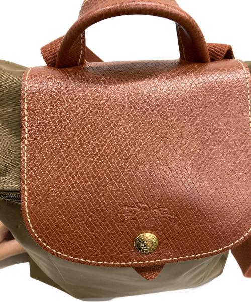 LONGCHAMP（ロンシャン）LONGCHAMP (ロンシャン) ナップサック グリーン×ブラウンの古着・服飾アイテム