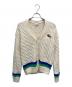 LACOSTE（ラコステ）の古着「Unisex Cable Knit Striped Cardigan」｜アイボリー