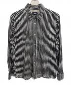 stussyステューシー）の古着「長袖シャツ」｜ブラック×ホワイト