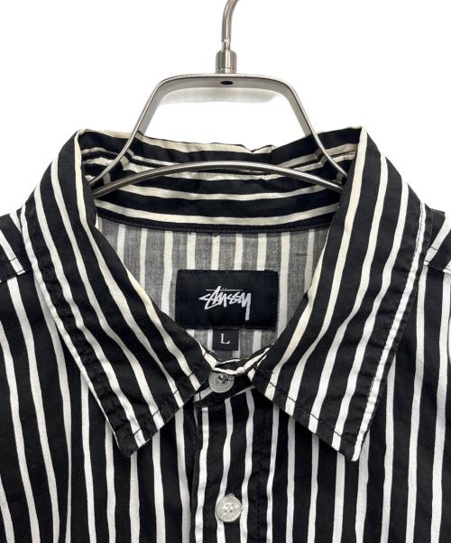 stussy（ステューシー）stussy (ステューシー) 長袖シャツ ブラック×ホワイト サイズ:SIZE Lの古着・服飾アイテム