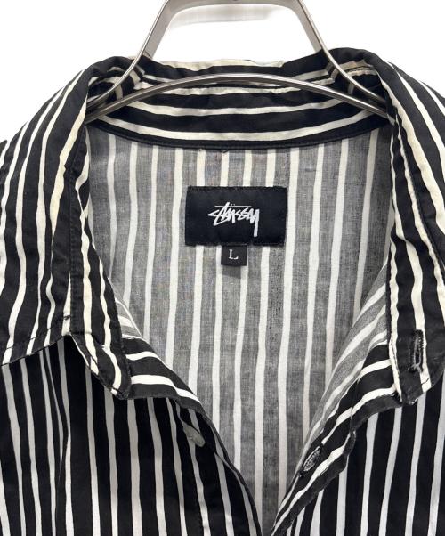 stussy（ステューシー）stussy (ステューシー) 長袖シャツ ブラック×ホワイト サイズ:SIZE Lの古着・服飾アイテム