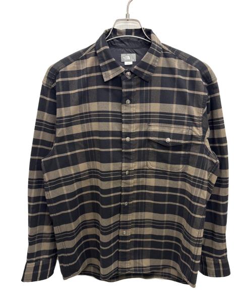 THE NORTH FACE（ザ ノース フェイス）THE NORTH FACE (ザ ノース フェイス) 長袖シャツ ブラウン×ブラック サイズ:Mの古着・服飾アイテム