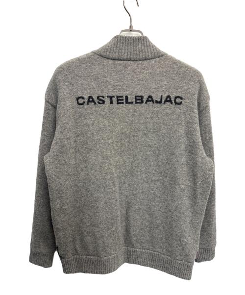 CASTELBAJAC SPORT（カステルバジャック）CASTELBAJAC SPORT (カステルバジャック) ニットブルゾン グレー×オレンジ サイズ:3の古着・服飾アイテム