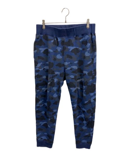 A BATHING APE（アベイシングエイプ）A BATHING APE (アベイシングエイプ) スウェットパンツ ネイビー×ブラック サイズ:XLの古着・服飾アイテム