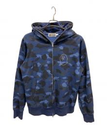 A BATHING APE（アベイシングエイプ）の古着「フルジップパーカー」｜ネイビー×ブラック