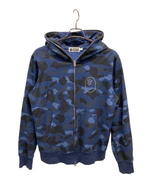 A BATHING APE（アベイシングエイプ）A BATHING APE (アベイシングエイプ) フルジップパーカー ネイビー×ブラック サイズ:SIZE Lの古着・服飾アイテム
