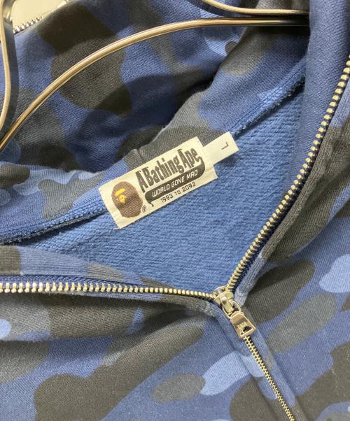 A BATHING APE（アベイシングエイプ）A BATHING APE (アベイシングエイプ) フルジップパーカー ネイビー×ブラック サイズ:SIZE Lの古着・服飾アイテム